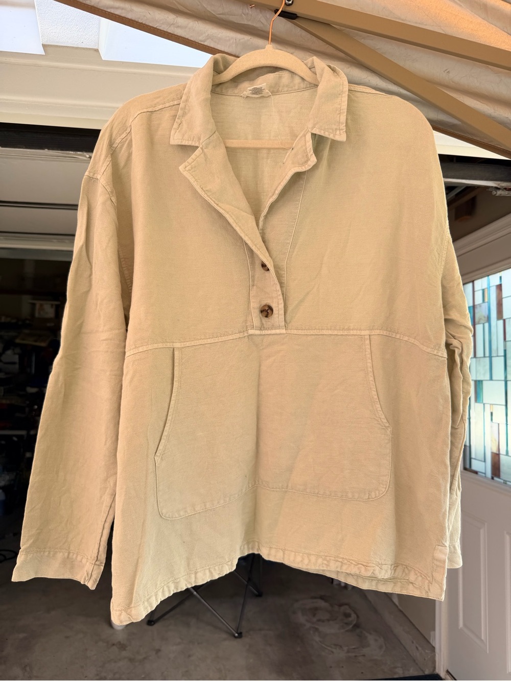 Beige Pullover Utility Jacket - Women's